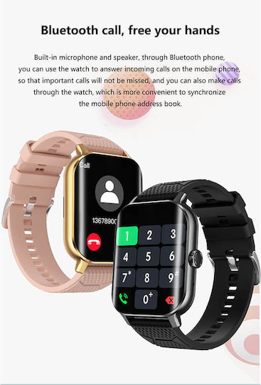 Microwear F12 Smartwatch cu Pulsometru (Roz)