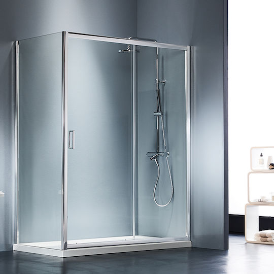 Starlet Slider 1+1 Σταθερό Πλαϊνό Ντουζιέρας 107-111x180cm Clear Glass Chrome