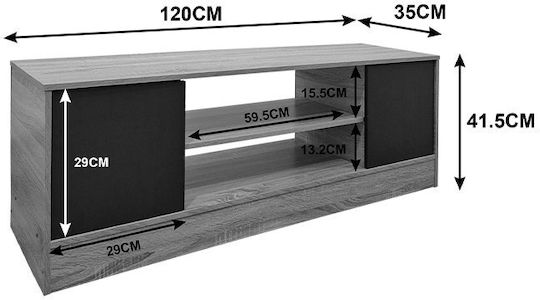 Έπιπλο Τηλεόρασης Sasa Λευκό Μ120xΠ35xΥ41.5cm