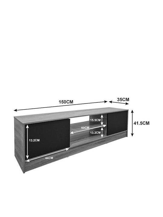 TV Stand Sasa Anthracite L150xW35xH41.5cm