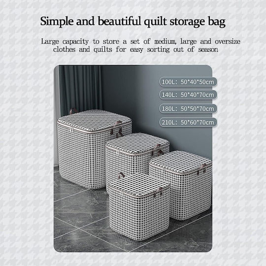 Alista Home Fabric Storage Basket with Lid Black 40x50x50cm