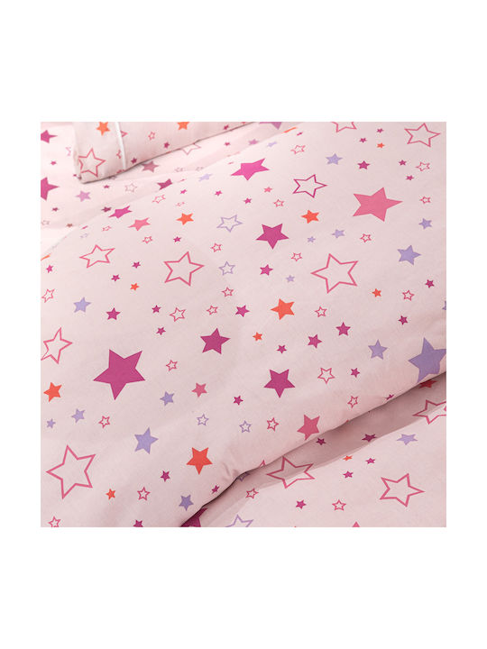 Guy Laroche Baby Sheets Crib Cotton Starland Pink 115x170cm 3 Pieces
