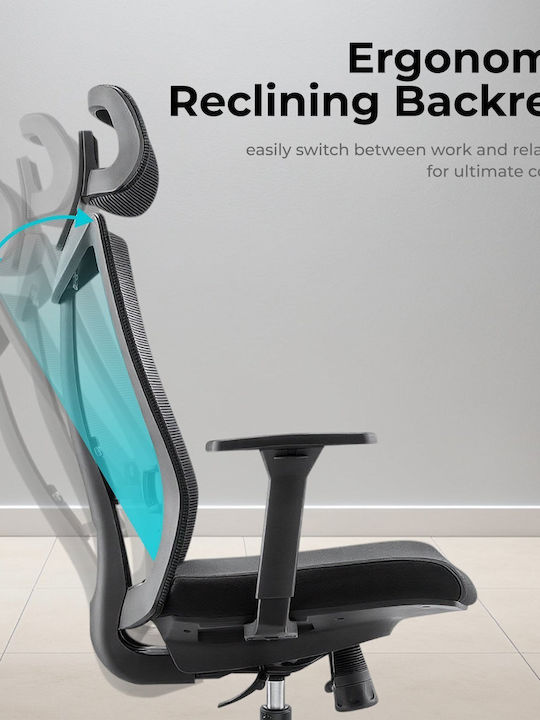 Office Chair with Recline and Adjustable Arms Black Lumivida
