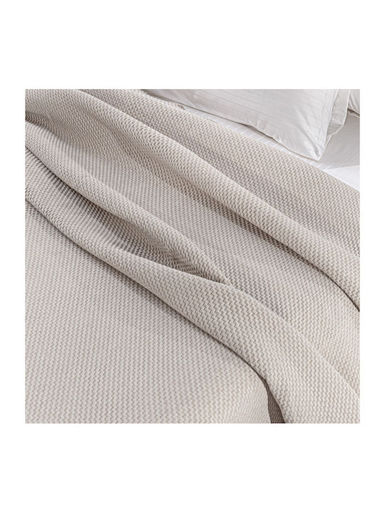 Guy Laroche Slalom Pique Blanket Double 245x260cm Ecru