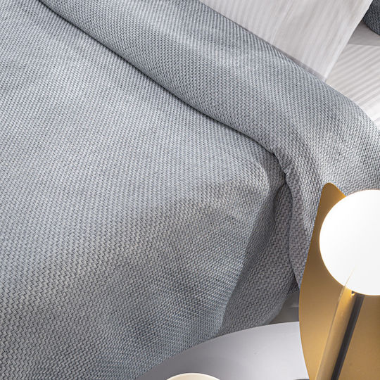 Guy Laroche Slalom Pique Blanket Set Double 245x260cm Anthracite