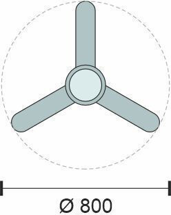 Spot Light Ceiling Fan 80cm with Brown Light Fixture