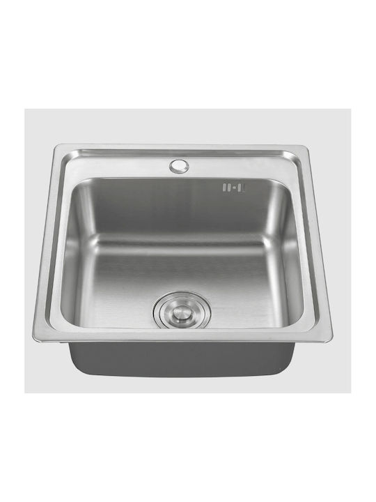WS 5050 68-006 Drop-In Sink Inox Satin W50xD50cm Silver