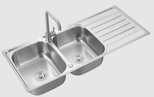 Hydra WDA 12050 Drop-In Кухненска Мивка Inox Гладко (Сатенено Покритие) Дължина 120xШирина 50см Сребрист