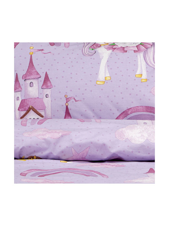 Lino Home Kids Duvet Set Single With Pillowcase Lilac 160x240cm