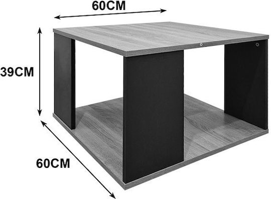 Square Side Coffee Table Zelegan Wooden Sonoma-Anthracite W60xL60xH39cm