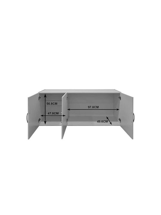 Pakketo Alvia Правоъгълно Таванско Шкафче от ПДЧ Венге 150x51x10cm 383-000168