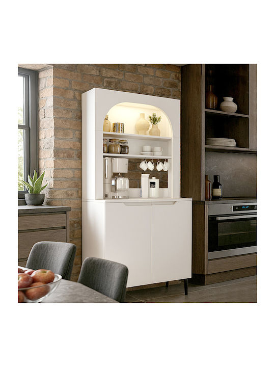 LED Küchenschrank Wand Weiß 90x40x181,8cm