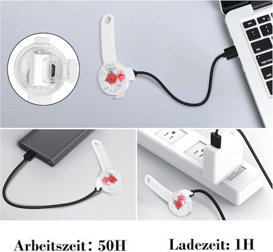 Led Anhänger Halsband 3 Lichtmodi Wasserdicht Kunststoff Weiß