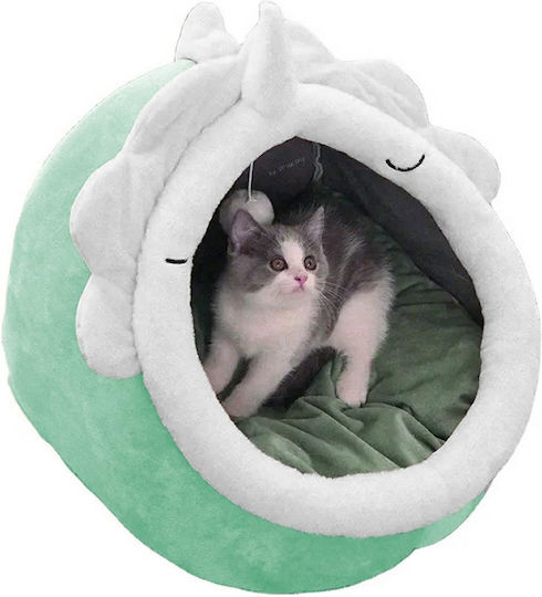 Small Breed Dog Cat Bed Size L Polyester Unicorn Design 42x42x35 Cm Green