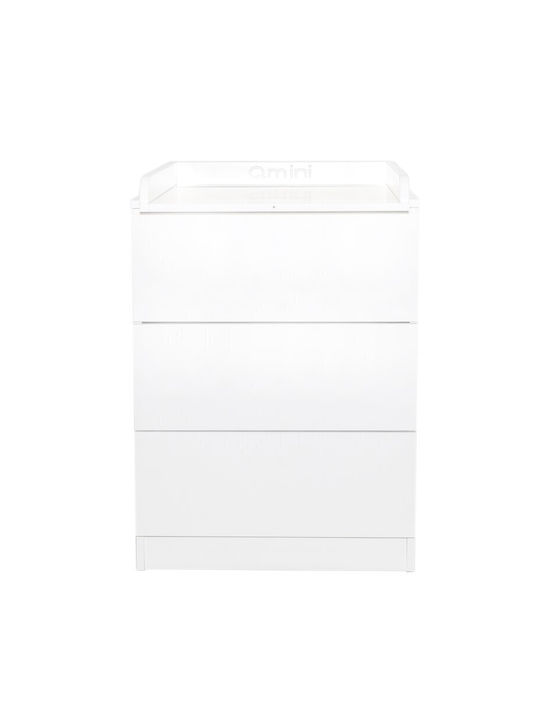 Sertarieră Pentru Bebeluşi cu 3 Sertare Albă 60x50x85.4cm
