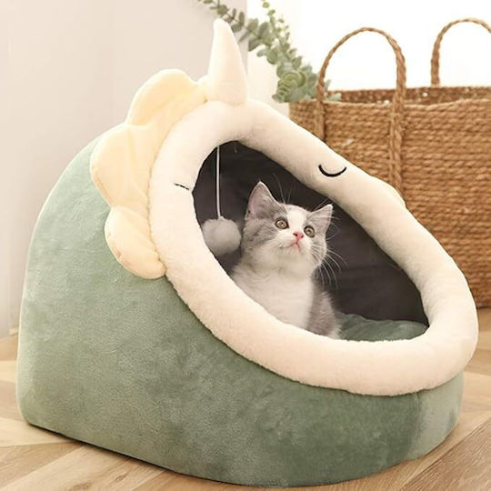 Small Breed Dog Cat Bed Size L Polyester Unicorn Design 42x42x35 Cm Green
