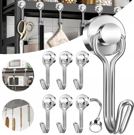Set 12 Neodym Magnete Haken Organisation 16 × 45 Mm Silber