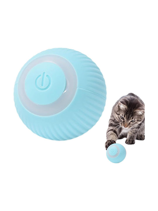 Jucărie Interactivă Pentru Pisici Din Plastic Siliconic Cu Baterie Incorporată Led Usb Diametru 4,3 Cm Albastru