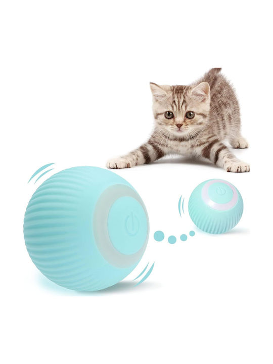 Jucărie Interactivă Pentru Pisici Din Plastic Siliconic Cu Baterie Incorporată Led Usb Diametru 4,3 Cm Albastru
