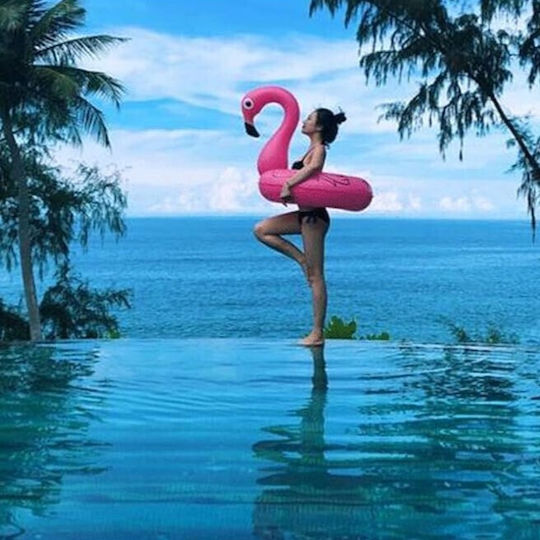 Inel De Înot Gonflabil Zola Flamingo Model Diametru 75 Cm Pvc 90 X 75 Cm Roz
