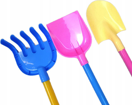 Set 9 Jucării De Plajă Zola Găleată Albastră 5 Matrițe Lopată Greblă Spatulă Multicoloră