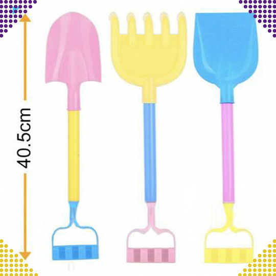 Set 9 Jucării De Plajă Zola Găleată Albastră 5 Matrițe Lopată Greblă Spatulă Multicoloră