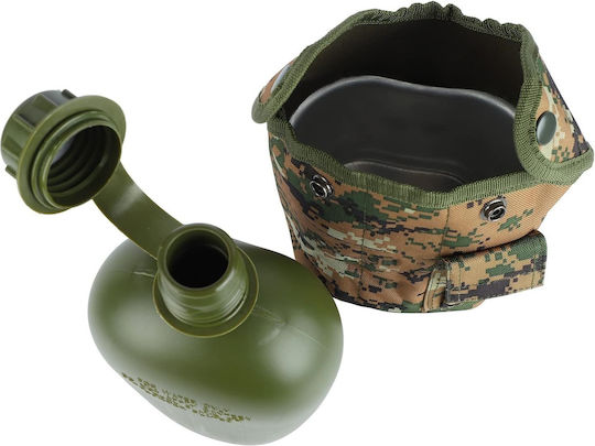 Water Container Case Cup Included 1 L Military Model Plastic Aluminum Brown Army