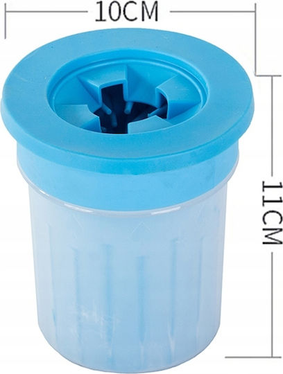 Dispozitiv Silicon Curățare Lăbuțe Animale Mărime M 11 X 10 Cm Albastru