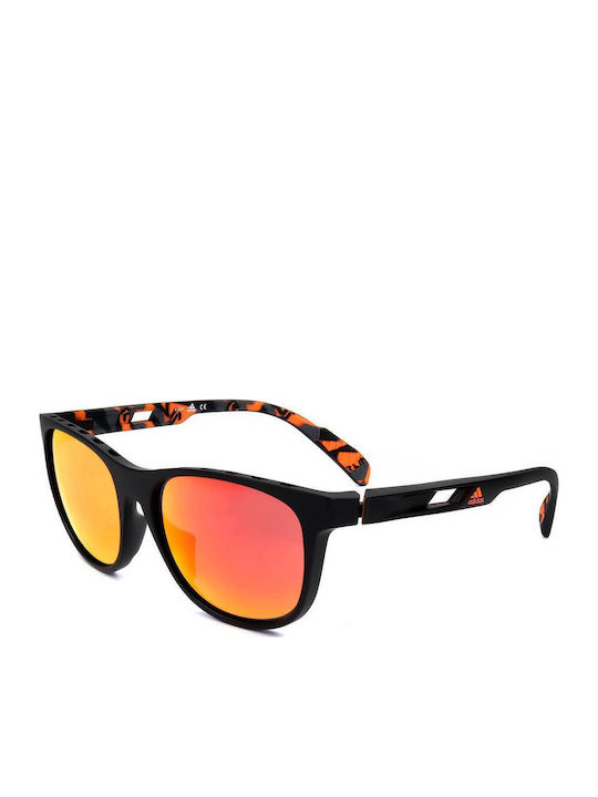adidas Sunglasses with Black Acetate Frame and Orange Mirrored Lenses SP0022 02G