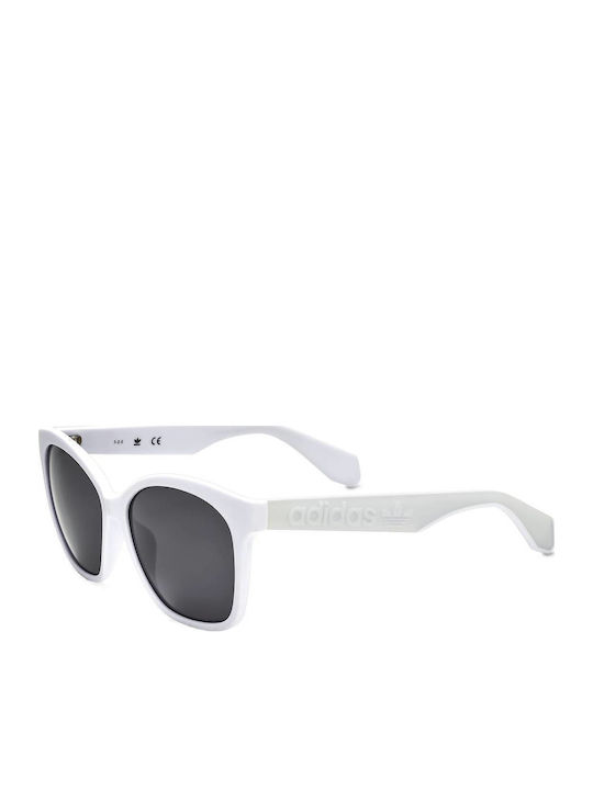 adidas Women's Sunglasses with White Plastic Frame and Gray Lens OR0045 21C