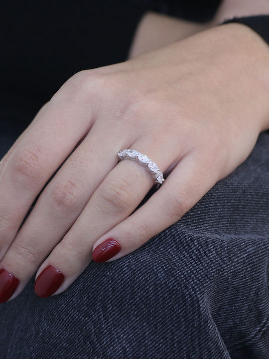Women's Ring with Diamond in 14K White Gold