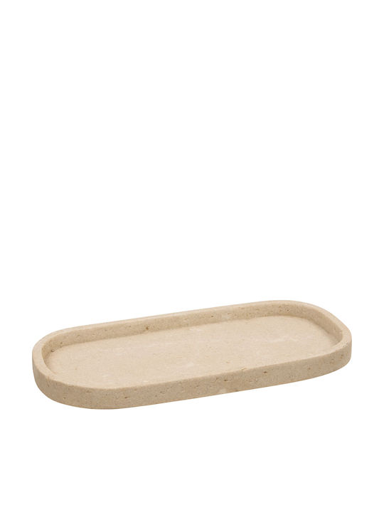 A-s Travi Dekorative Platte aus Polyresin Beigefarben 27x14x2cm A-s Travi Dekorative Platte aus Polyresin Beigefarben 27x14x2cm