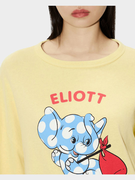 Cartoon Women's T-shirt Yellow