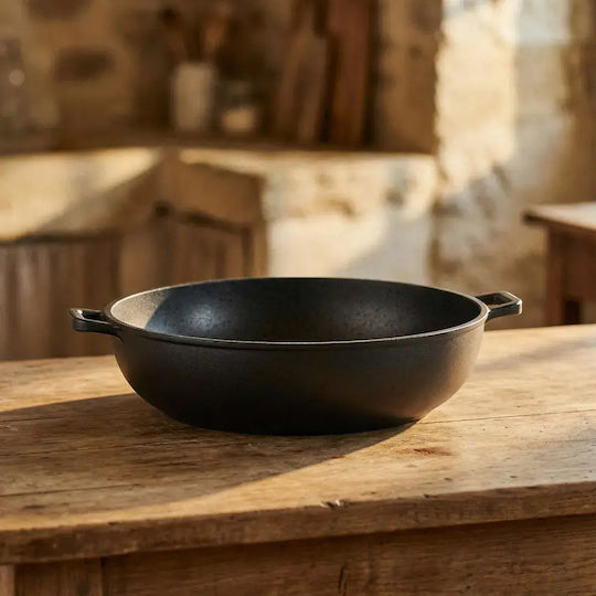 De Buyer Cast Iron Wok with Non-Stick Coating 36cm