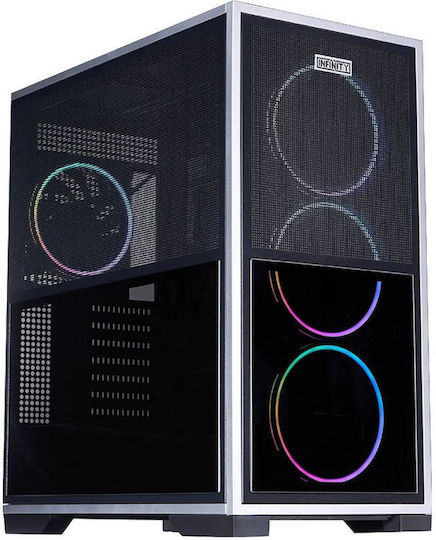 1STPLAYER IF8 Gaming Midi Tower Computer Case with Side Window and ARGB Lighting Black