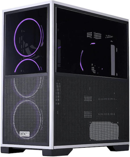 1STPLAYER IF8 Gaming Midi Tower Computer Case with Side Window and ARGB Lighting Black