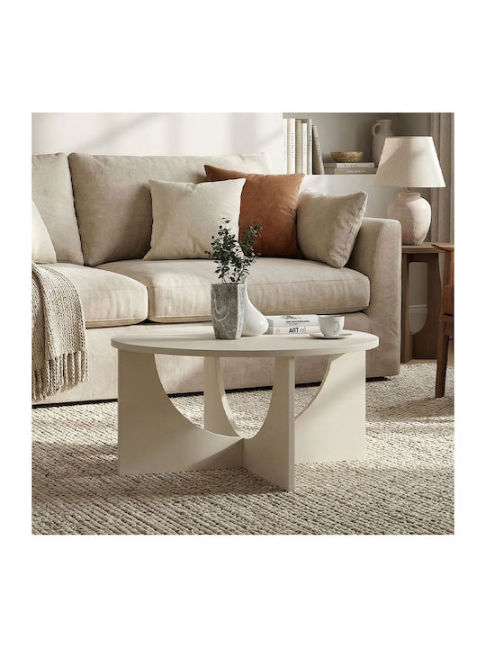 Round Central Coffee Table Lemmar Wooden Sandstone W75xL75xH36.8cm GP042-0379 1