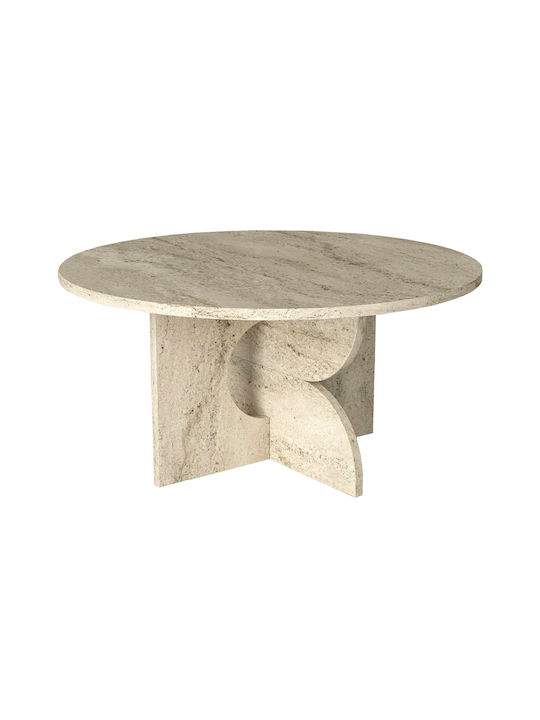 Кръгла Централна Маса Mara Дървена Travertine 75x75x36.8см