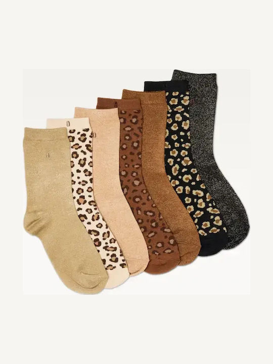 Odaje Γυναικείες Κάλτσες Leopard/paillettes 7Pack Odaje Γυναικείες Κάλτσες Leopard/paillettes 7Pack