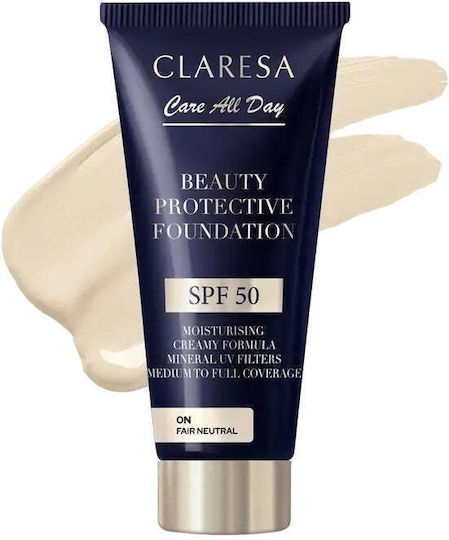 Claresa Fond De Ten Lichid De Protecție Beauty SPF50 Nuanta Fair Neutral 30ml