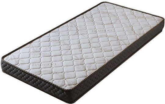 Single Orthopedic Mattress Bamboo Foam Medium Firmness White/Brown 90x190x12cm