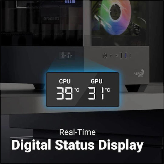 Aerocool P300D Digi-G-BK-v1 Gaming Mini Tower Carcasă PC cu Deschidere Laterală Neagră