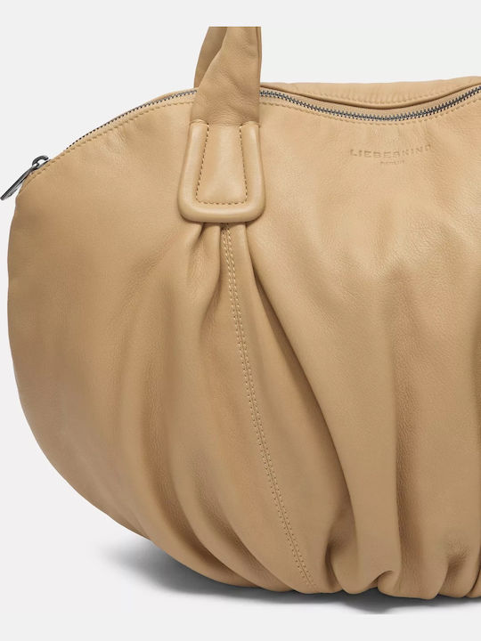 Damen Leder Shopper Schulter Beiges