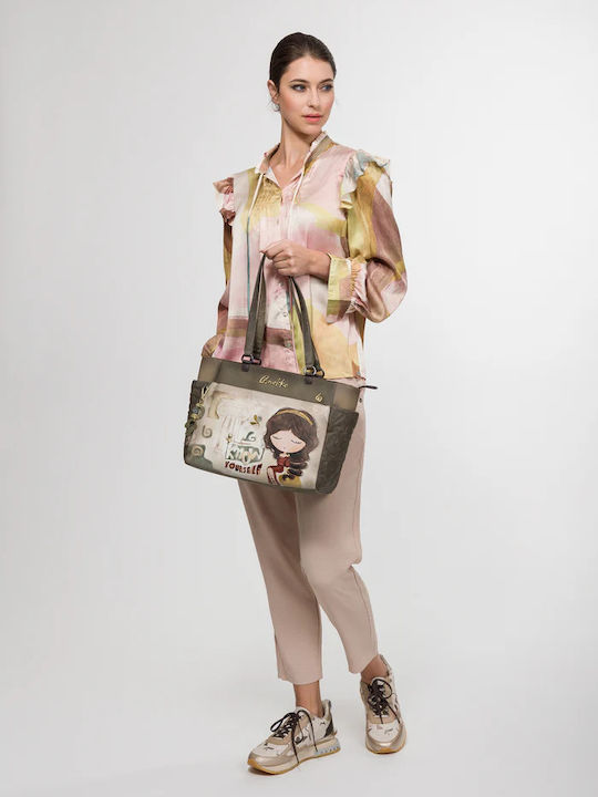 Damen Handtasche Tote Handtasche Khaki