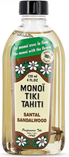 Monoi Tiki Tahiti Santal Sandalwood Έλαιο Καρύδας για Πρόσωπο, Μαλλιά και Σώμα 120ml