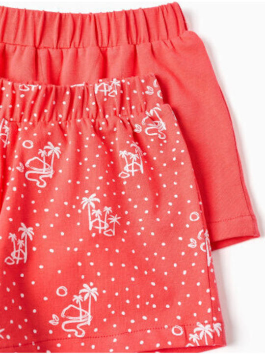 Kids Shorts Bermudas Denim Coral 2 Pieces