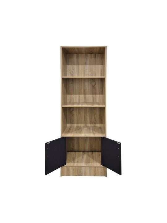 Βιβλιοθήκη Tekaro Sonoma-ανθρακί 57x33x180εκ.
