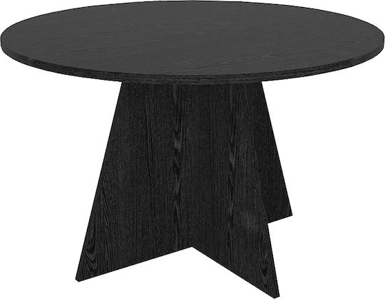 Rundes Esszimmertisch aus Holz Sencron Schwarz 120x120x75,7cm