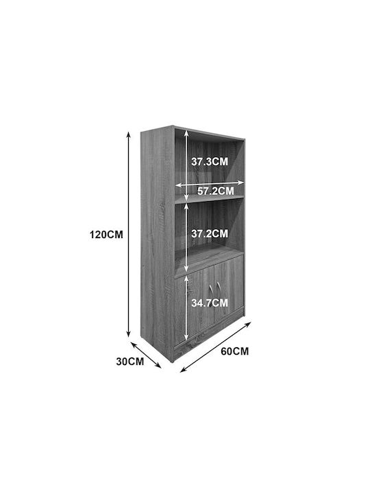 Βιβλιοθήκη Tekaro Sonoma 60x30x120εκ.