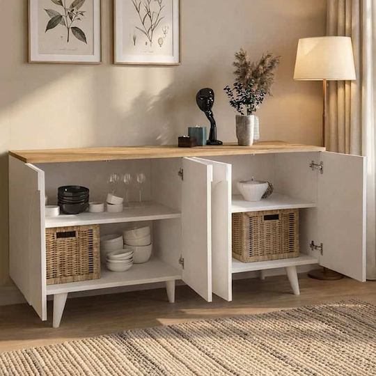 Bufet Din Lemn Alb 150x45x74.6cm